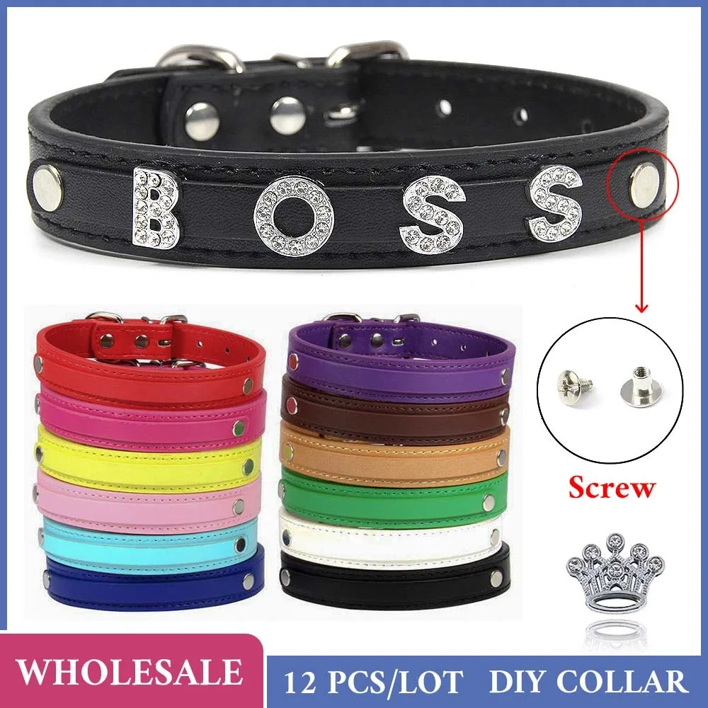 Pet Supplies Wholesale - 12 pezzi all'ingrosso pianura in pelle